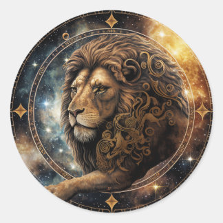Adesivo Redondo Leo Zodiac Graphic
