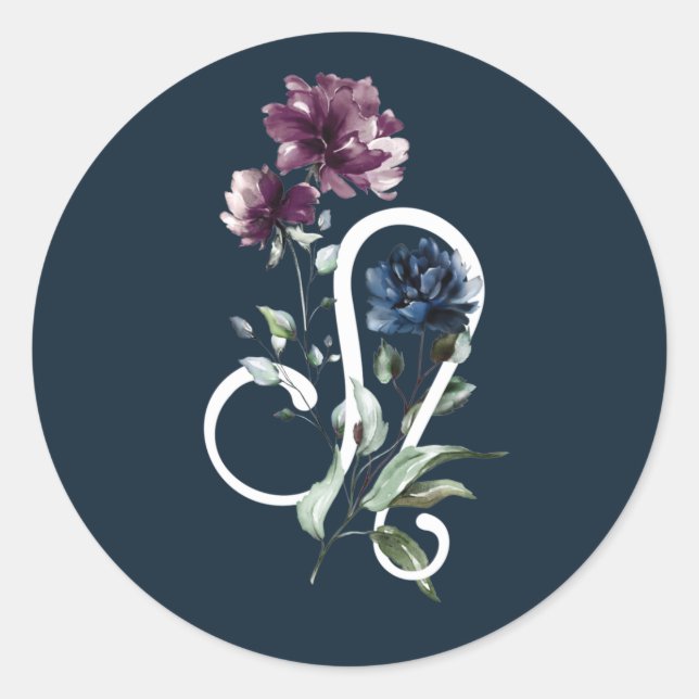 Adesivo Redondo Leo Zodiac - Sinal de estrela (Frente)