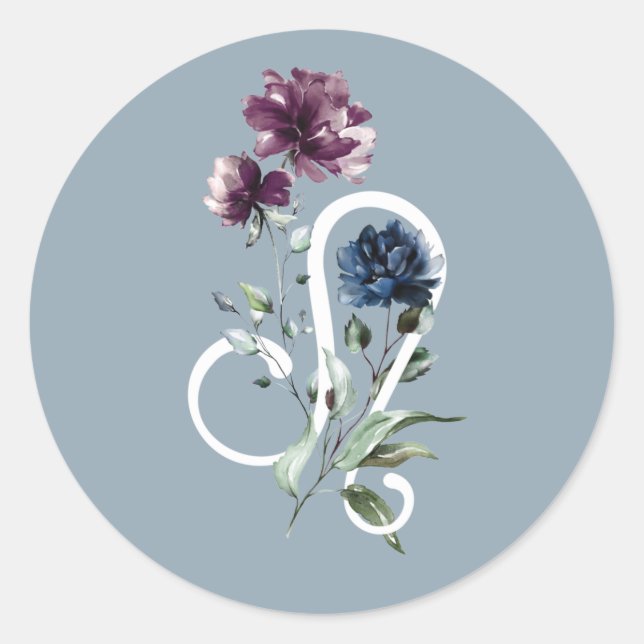 Adesivo Redondo Leo Zodiac - Sinal de estrela (Frente)