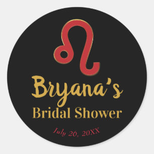 Adesivo Redondo LEO Zodíaco Julho Agosto Astrologia Chá de Noiva