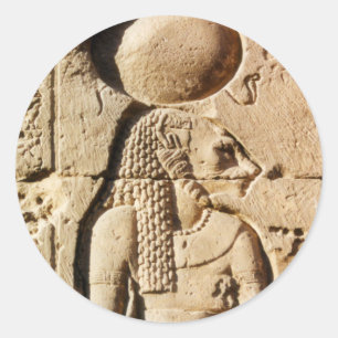 Adesivo Redondo Leoa de Sekhmet jeroglífica