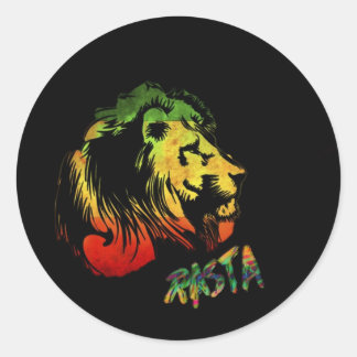 Adesivo Redondo león rasta