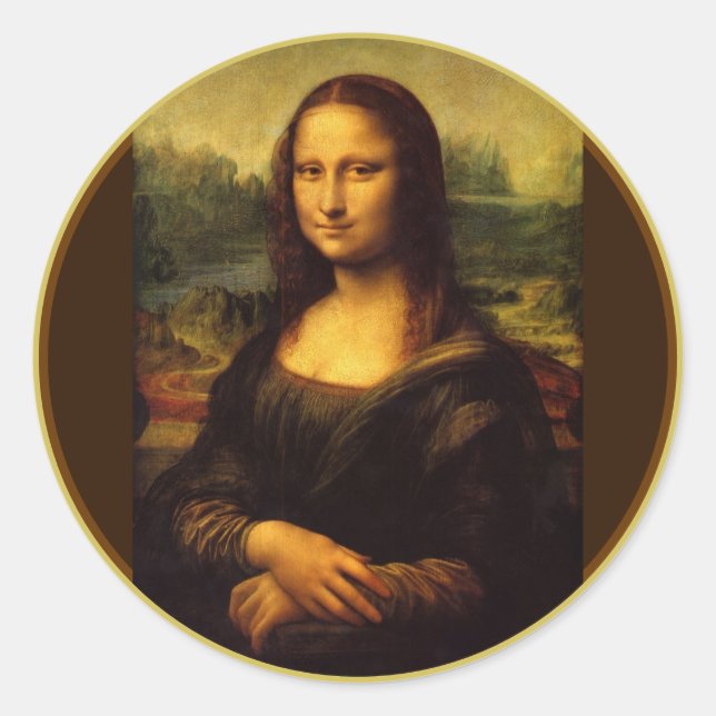 Adesivo Redondo Leonardo da Vinci Mona Lisa (Frente)