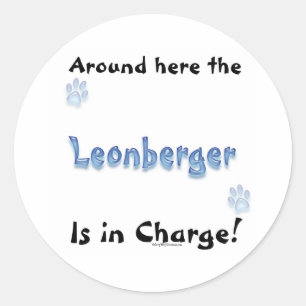 Adesivo Redondo Leonberger Charge - Sticker