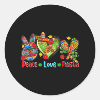 Adesivo Redondo Leopard Heart Peace Love Fiesta 5 Mexicano De