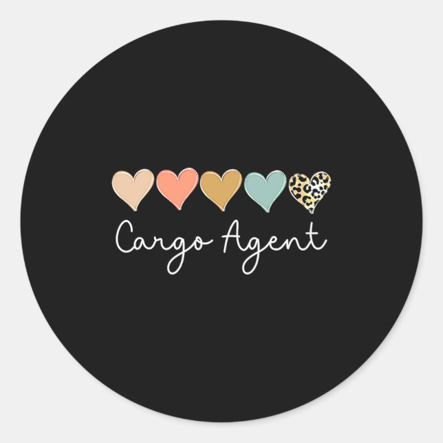 Adesivo Redondo Leopard Hearts Matching Valentines Day For Cargo  (Frente)