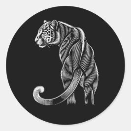 Adesivo Redondo Leopard Line Art – Fierce & Fluid