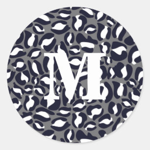 Adesivo Redondo Leopard Print Monograma Classic Jungle Party