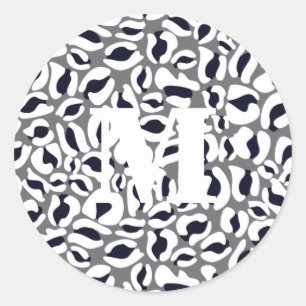 Adesivo Redondo Leopard Print Monograma Classic Jungle Party