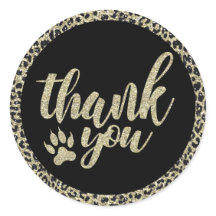 Leopard Print Obrigado Sticker
