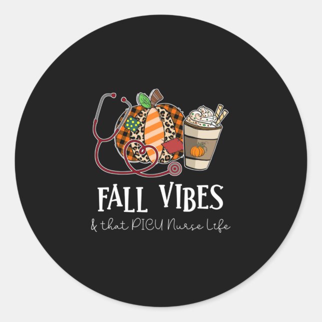 Adesivo Redondo Leopard Pumpkin Cai Vibes E Aquela Enfermeira Picu (Frente)