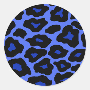 Adesivo Redondo Leopardo Azul