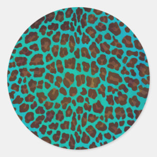 Adesivo Redondo Leopardo Brown e impressão da cerceta