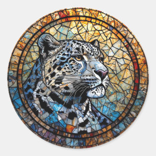 Adesivo Redondo Leopardo com Tons Quentes e Frios