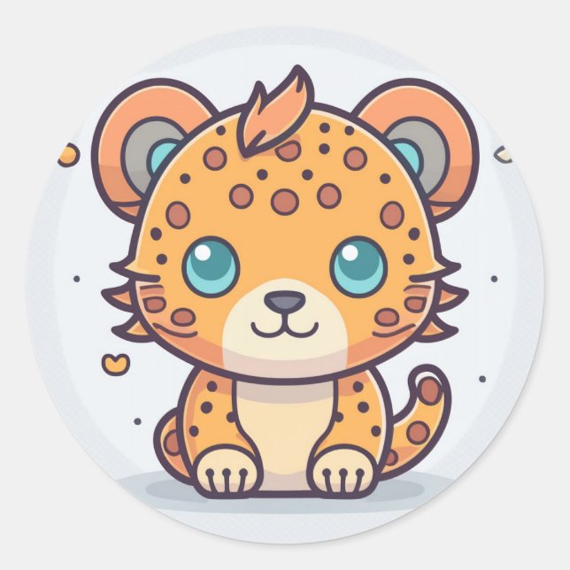 Adesivo Redondo Leopardo-de-Boca (Frente)