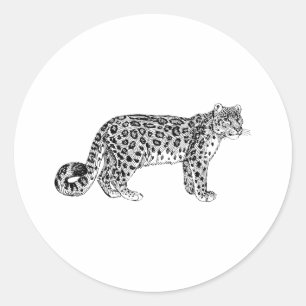 Adesivo Redondo Leopardo de neve