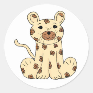 Adesivo Redondo Leopardo dos desenhos animados
