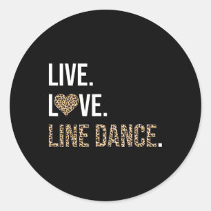 Adesivo Redondo Leopardo Imprime Linha Amor Dinâmica Dança Engraça