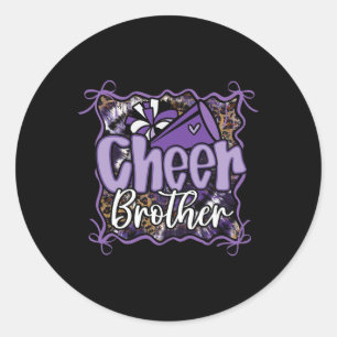 Adesivo Redondo Leopardo Roxo Coquete Cheer Irmão Cheerleader