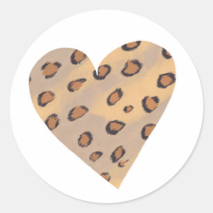 Adesivo Redondo Leopardos do coração, Autocolantes personalizados