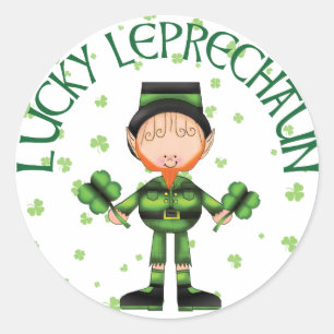 Adesivo Redondo Leprechaun afortunado