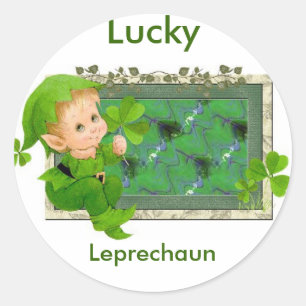 Adesivo Redondo Leprechaun afortunado