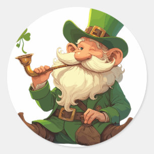 Adesivo Redondo Leprechaun Criando Magia de Véu