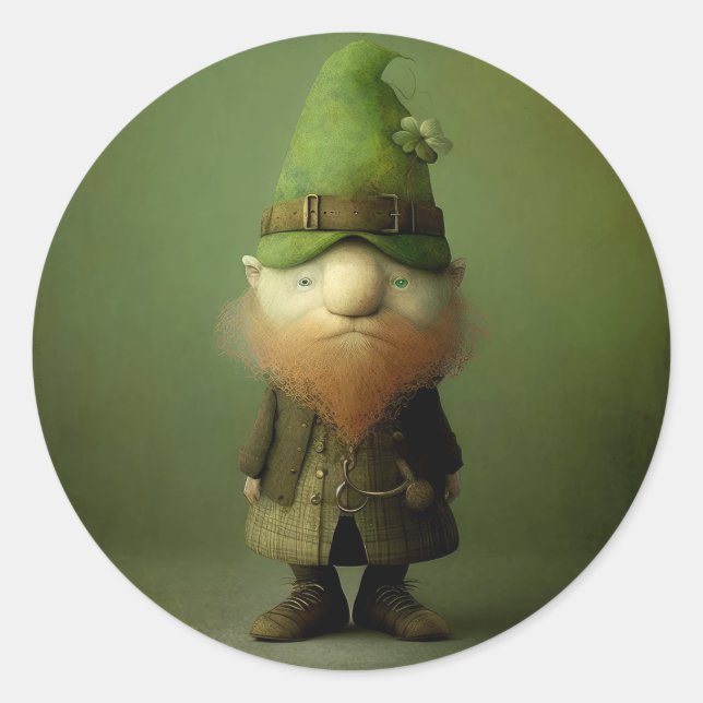 Adesivo Redondo Leprechaun de Patrick #4 (Frente)