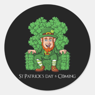 Adesivo Redondo Leprechaun Em Dias de São Patrícios De Tronco De V