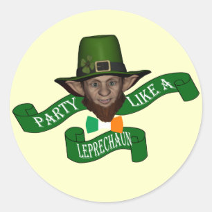 Adesivo Redondo Leprechaun engraçado