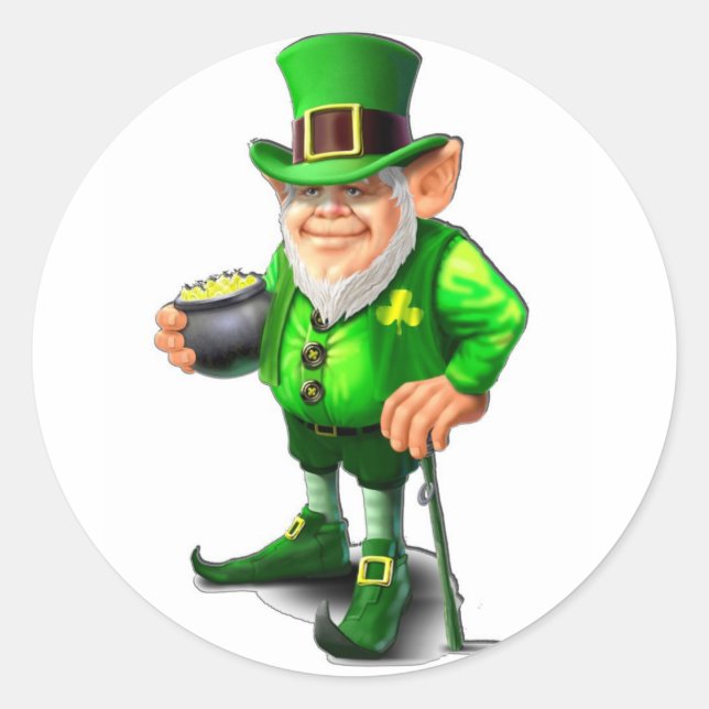 Adesivo Redondo Leprechaun Stickers (Frente)