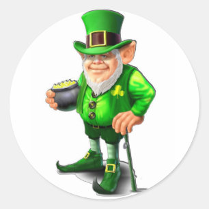 Adesivo Redondo Leprechaun Stickers