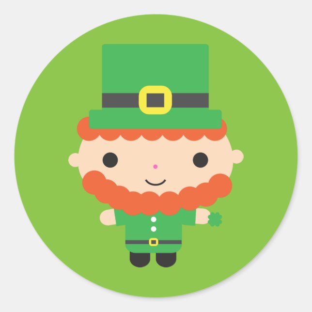 Adesivo Redondo Leprechaun Stickers (Frente)