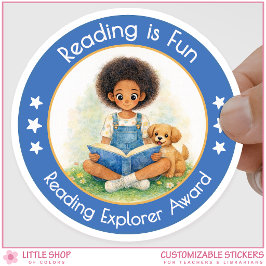 Adesivo Redondo Ler é Divertido Prêmio Reading Explorer