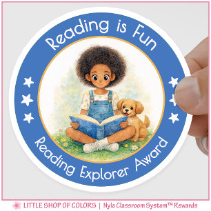 Adesivo Redondo Ler é Divertido Prêmio Reading Explorer