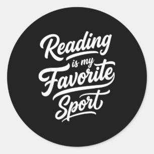 Adesivo Redondo Ler é o esporte favorito do bibliófilo bibliotecár