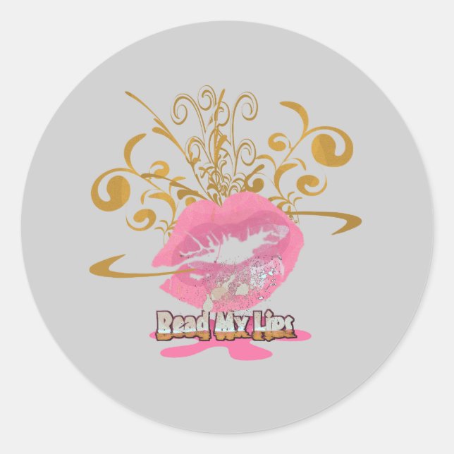 Adesivo Redondo Ler meus Lábios (Frente)