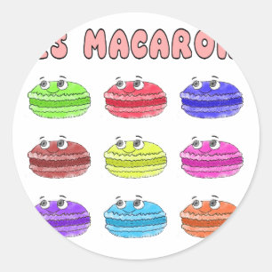 Adesivo Redondo Les Macarons — Cartoon