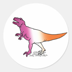 Adesivo Redondo LESBIAN PRIDE DINOSAUR T Shirt