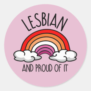 Adesivo Redondo LESBIANO E ORGULHO DA T-Shirt