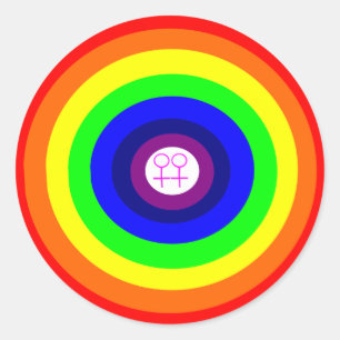 Adesivo Redondo Lesbians Round Rainbow Sticker