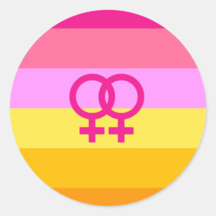 Adesivo Redondo Lésbica Dawn Pride WLW