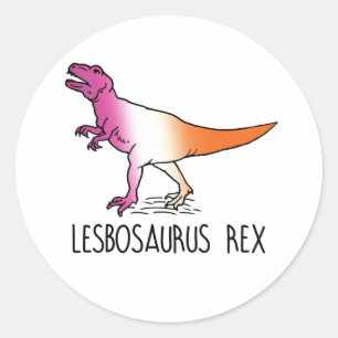Adesivo Redondo Lesbossaurus Rex