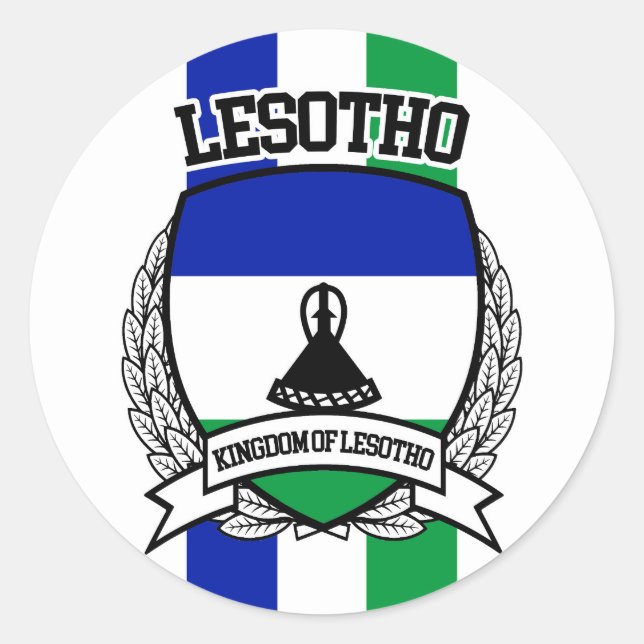 Adesivo Redondo Lesotho (Frente)