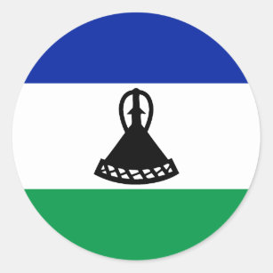 Adesivo Redondo Lesoto Flag