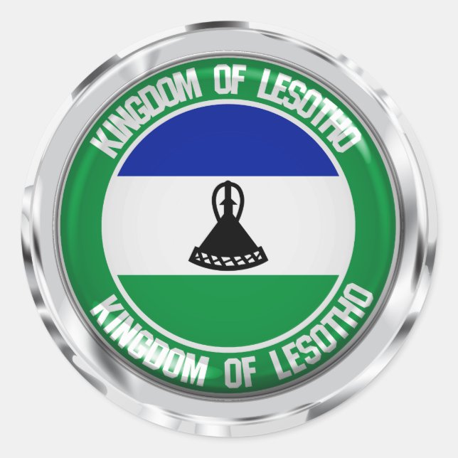 Adesivo Redondo Lesoto Round Emblem (Frente)