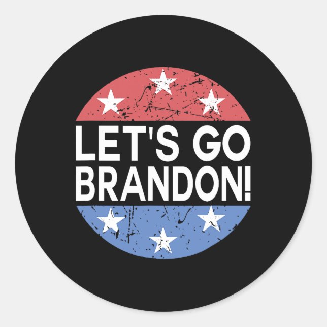 Adesivo Redondo Let#39;s Go Brandon (Frente)