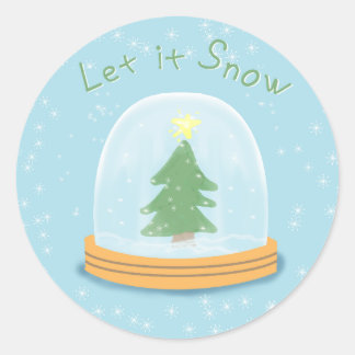 Adesivo Redondo Let it snow stickers