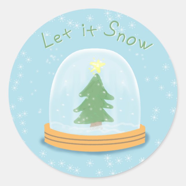 Adesivo Redondo Let it snow stickers (Frente)