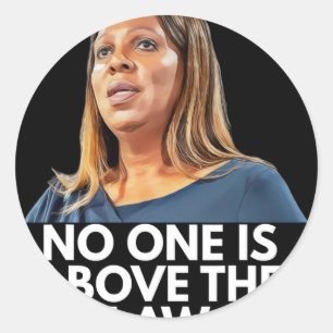 Adesivo Redondo Letitia James. Ninguém Está Acima Da Lei